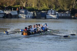 SHBC rowing team racing on the river
